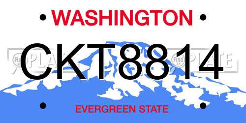 CKT8814 Washington License Plate