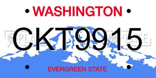 CKT9915 Washington License Plate