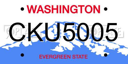 CKU5005 Washington License Plate
