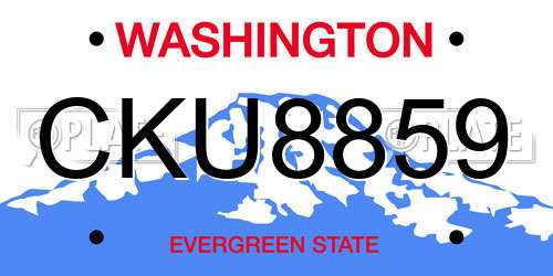 CKU8859 Washington License Plate