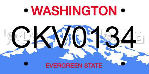 CKV0134 Washington License Plate