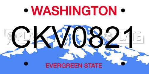 CKV0821 Washington License Plate
