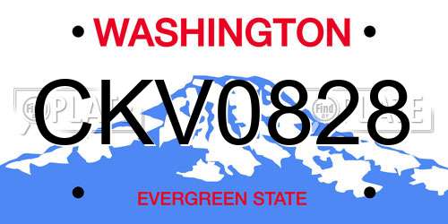 CKV0828 Washington License Plate