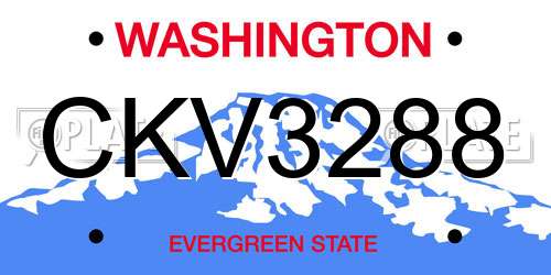 CKV3288 Washington License Plate