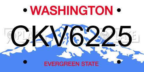 CKV6225 Washington License Plate