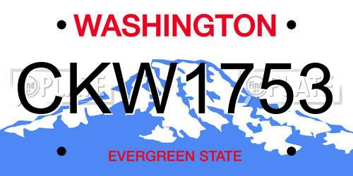 CKW1753 Washington License Plate