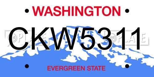CKW5311 Washington License Plate