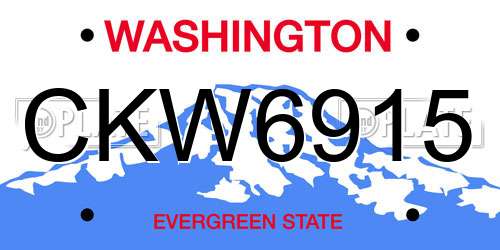 CKW6915 Washington License Plate