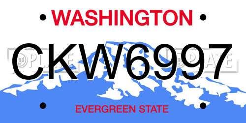 CKW6997 Washington License Plate