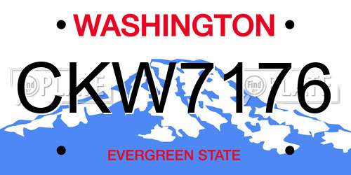 CKW7176 Washington License Plate