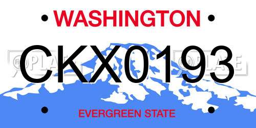 CKX0193 Washington License Plate