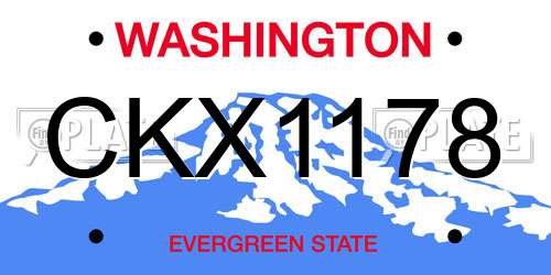 CKX1178 Washington License Plate