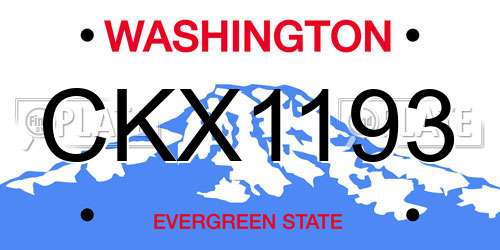 CKX1193 Washington License Plate