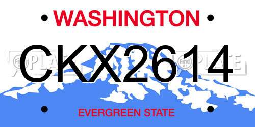 CKX2614 Washington License Plate