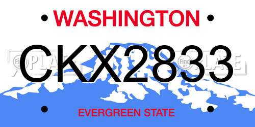 CKX2833 Washington License Plate