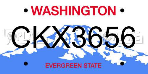 CKX3656 Washington License Plate