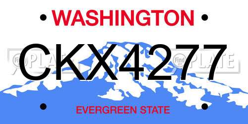 CKX4277 Washington License Plate