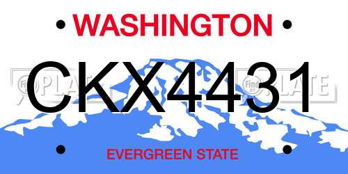CKX4431 Washington License Plate