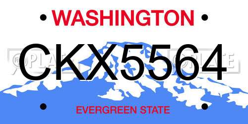 CKX5564 Washington License Plate