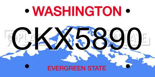 CKX5890 Washington License Plate