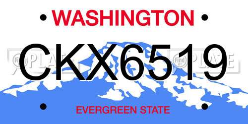 CKX6519 Washington License Plate