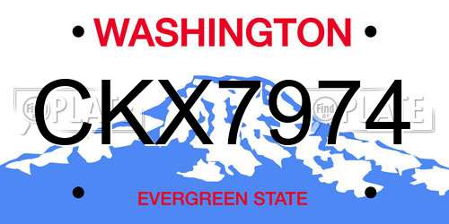 CKX7974 Washington License Plate
