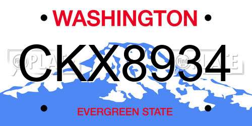 CKX8934 Washington License Plate
