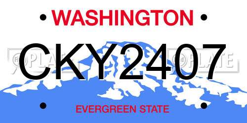 CKY2407 Washington License Plate