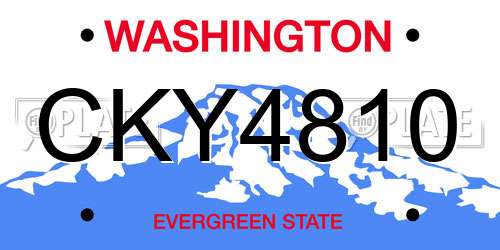 CKY4810 Washington License Plate