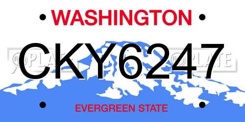 CKY6247 Washington License Plate