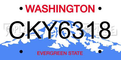 CKY6318 Washington License Plate