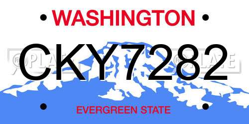 CKY7282 Washington License Plate