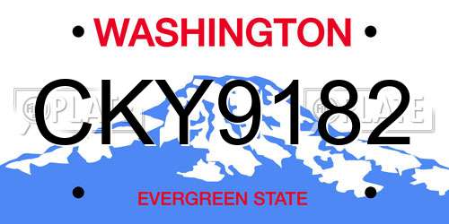 CKY9182 Washington License Plate
