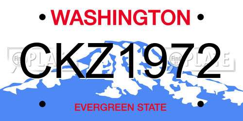 CKZ1972 Washington License Plate