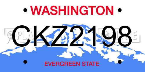CKZ2198 Washington License Plate