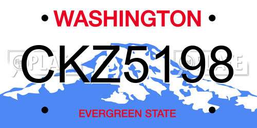 CKZ5198 Washington License Plate