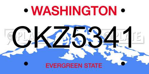 CKZ5341 Washington License Plate