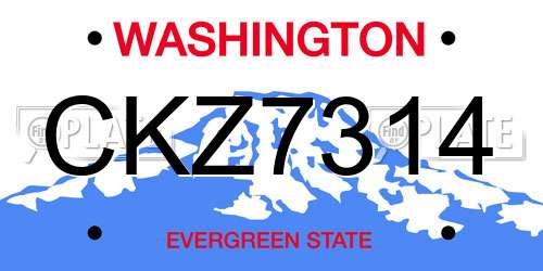 CKZ7314 Washington License Plate