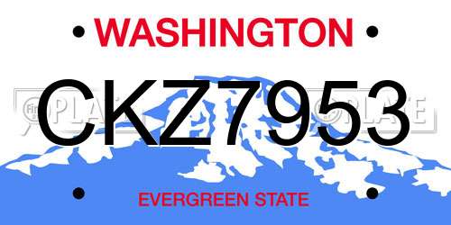 CKZ7953 Washington License Plate
