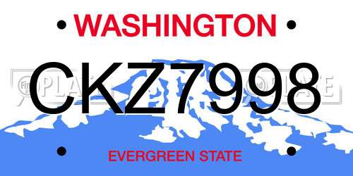 CKZ7998 Washington License Plate
