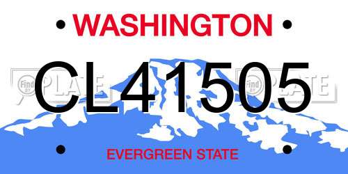 CL41505 Washington License Plate
