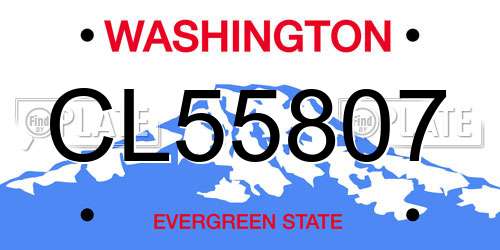 CL55807 Washington License Plate