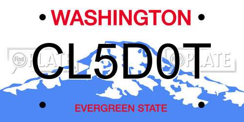 CL5D0T Washington License Plate