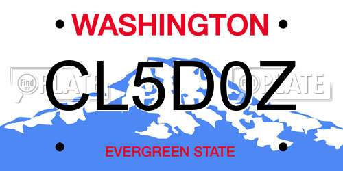 CL5D0Z Washington License Plate