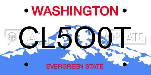CL5O0T Washington License Plate
