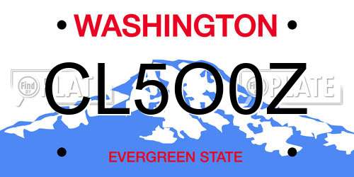 CL5O0Z Washington License Plate