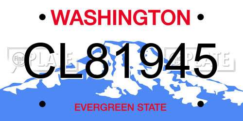 CL81945 Washington License Plate