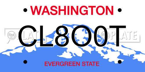 CL8O0T Washington License Plate
