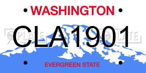 CLA1901 Washington License Plate