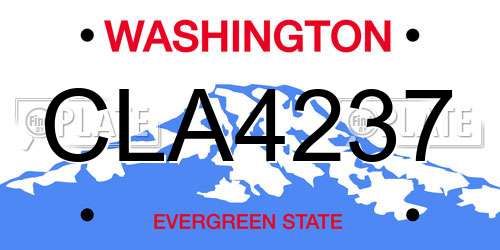 CLA4237 Washington License Plate